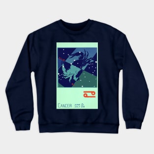 Cancer the Crab, Vintage Signs of the Zodiac Crewneck Sweatshirt